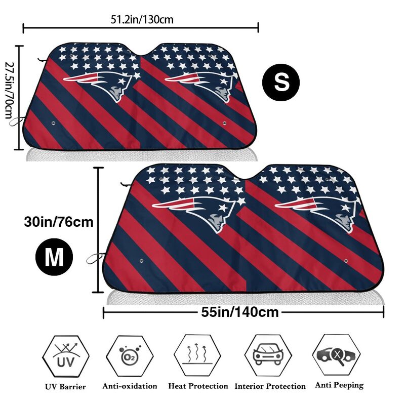 New England Patriots 3 Print suitable for front Car windshield sunshades Car windshield sunshades