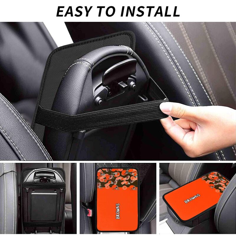 Cleveland Browns print Car center console armrest pad car armrest protective cover