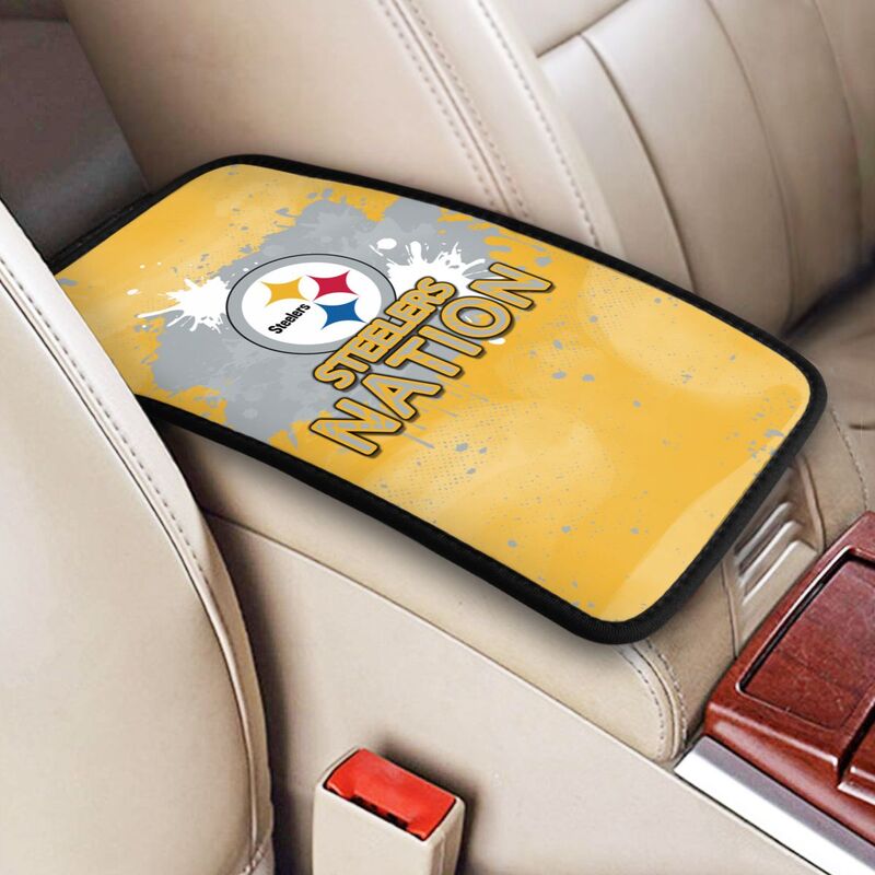 Pittsburgh Steelers print car center console armrest pad Car armrest box protective cover