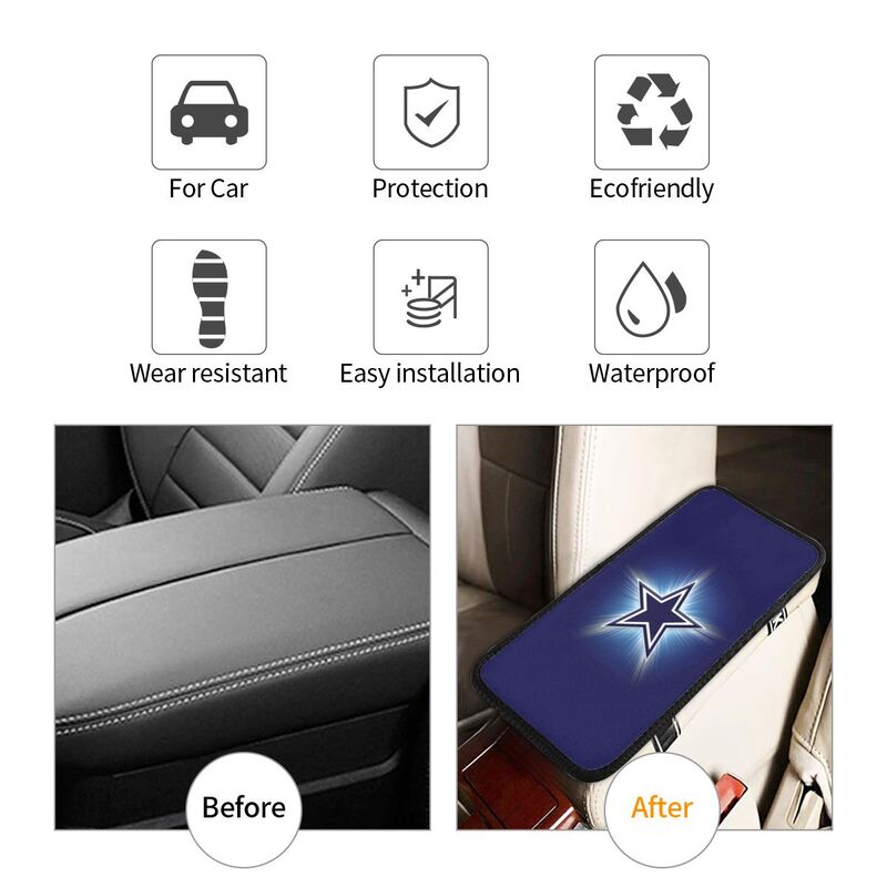 Car armrest box pad Dallas Cowboys 4 Printed central armrest box cushion protective pad