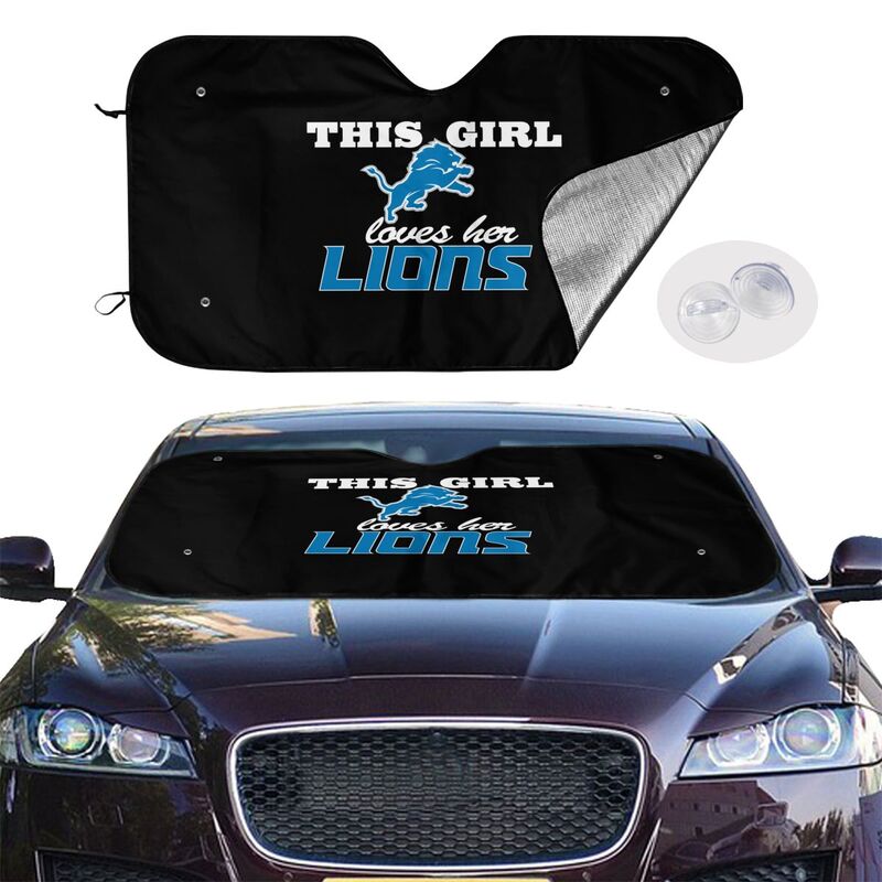 Detroit Lions Printing multi size car front windshield sunshade car windshield sunshade