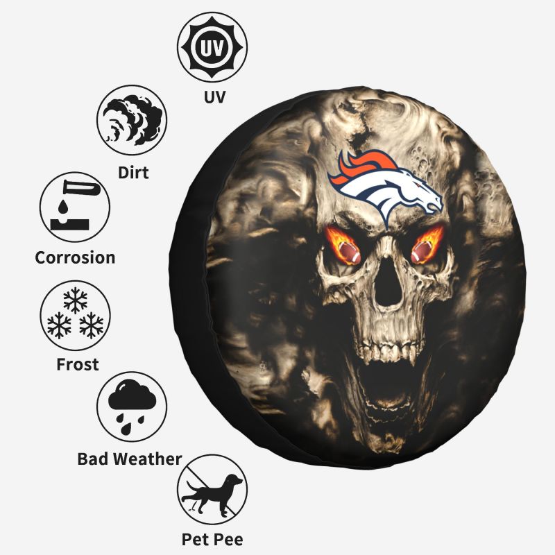 Denver Broncos print Skull print car tire cover tire dust cover