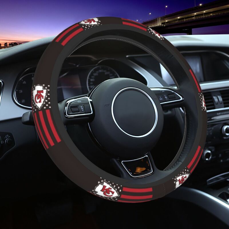 Kansas City Chiefs Printed car anti-skid cover elastic steering wheel cover