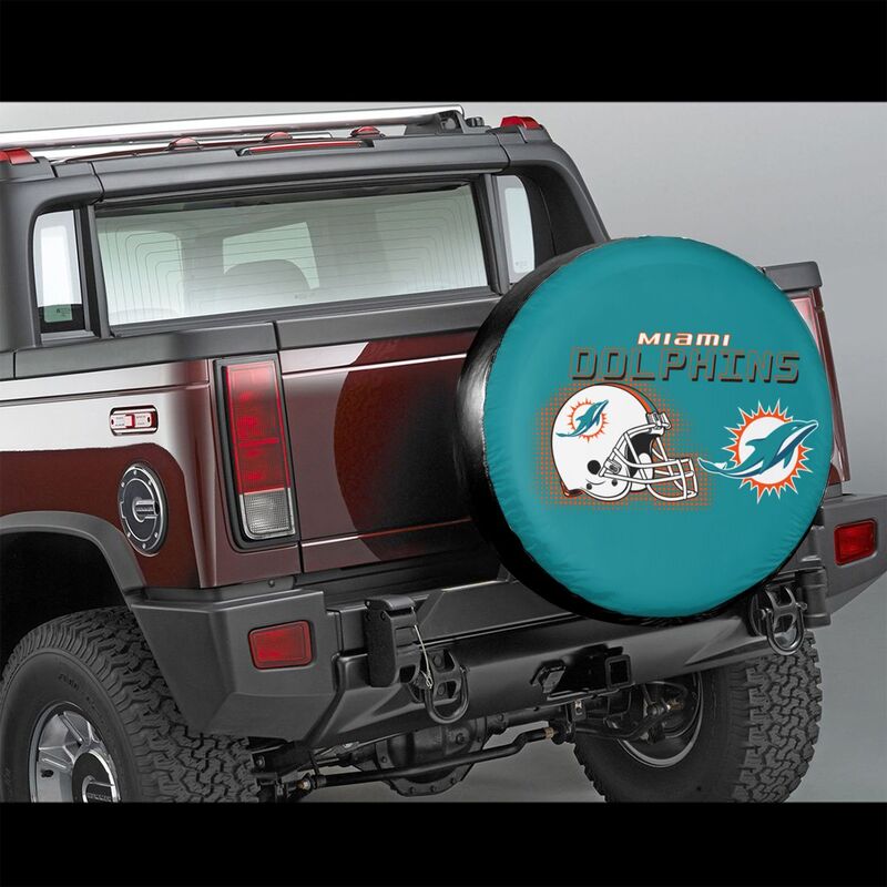 Miami Dolphins Print car tire protection cover car spare tire dust protection covers