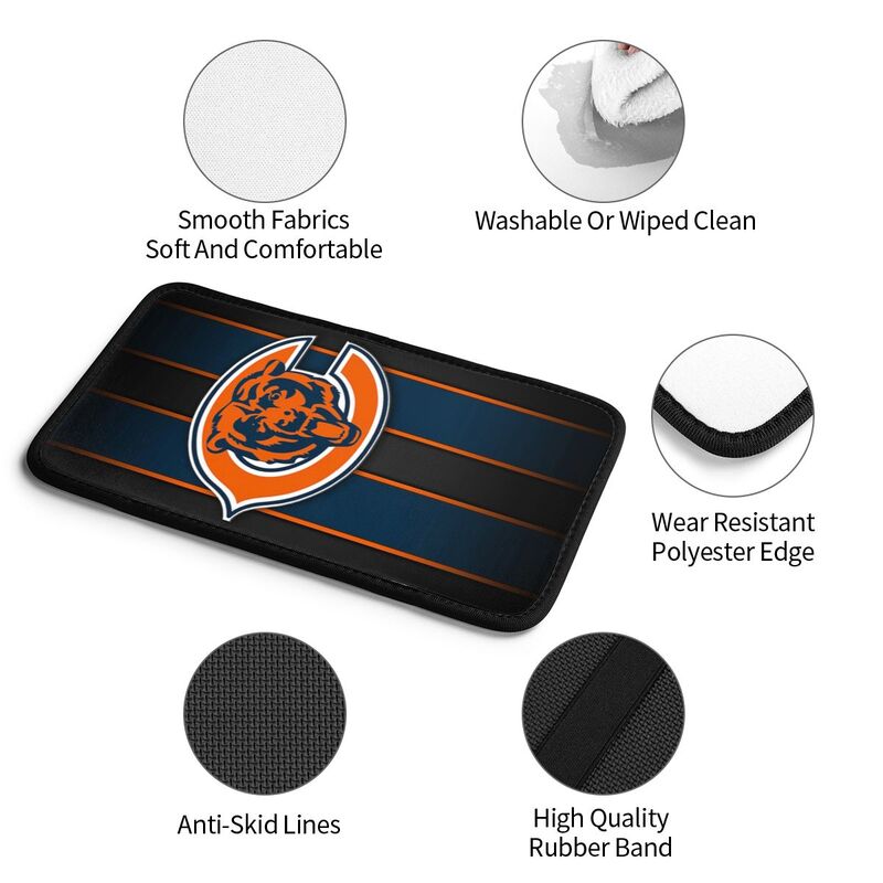 Car armrest box pad Chicago Bears 2 Printed central armrest box cushion protective pad