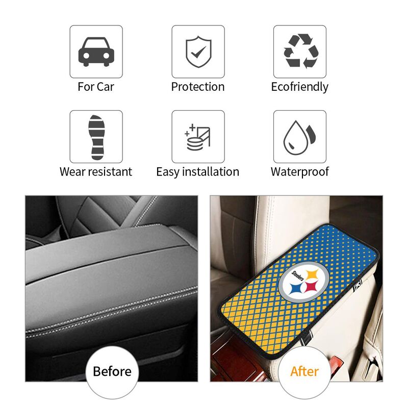 Pittsburgh Steelers Car handrail box cushion Personalized printed car armrest cover