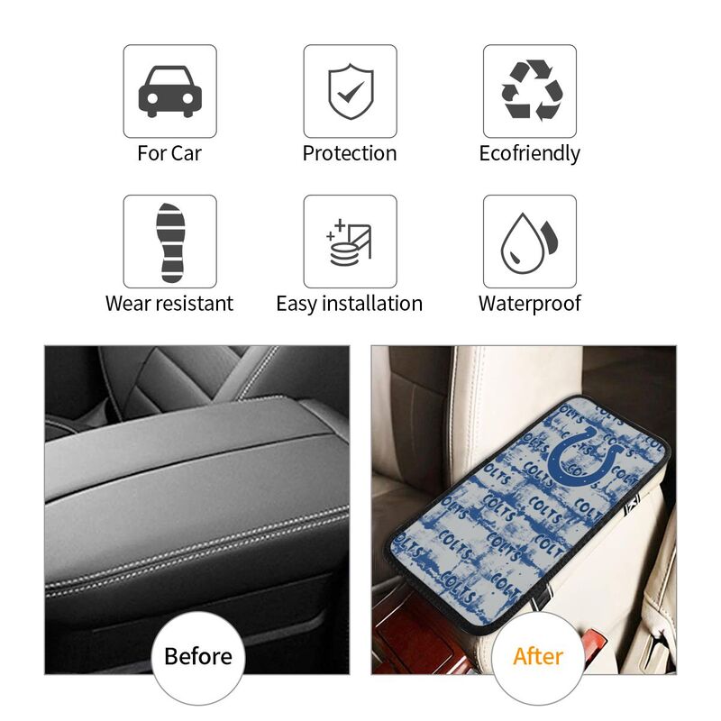 Indianapolis Colts print Car armrest box protective cover car center console armrest pad