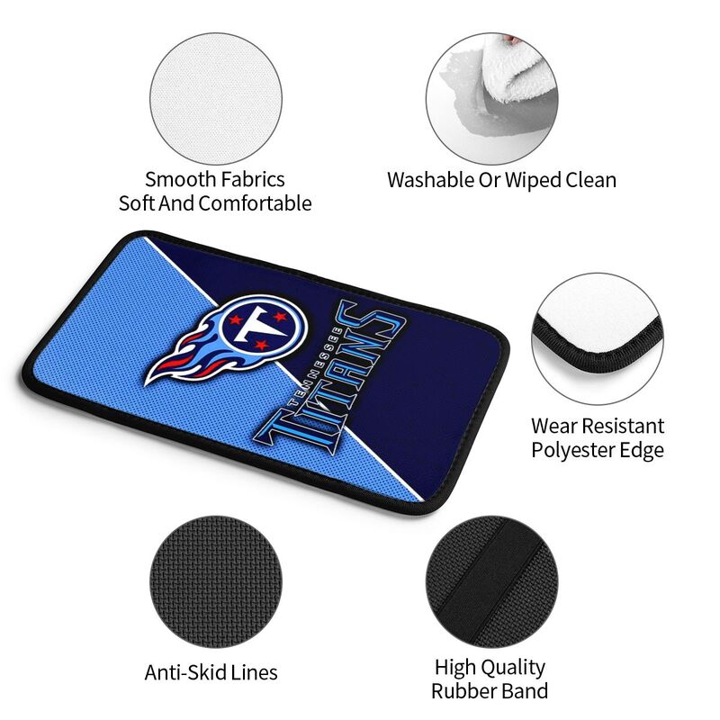 Car armrest box pad Tennessee Titans Printed central armrest box pad anti slip pad