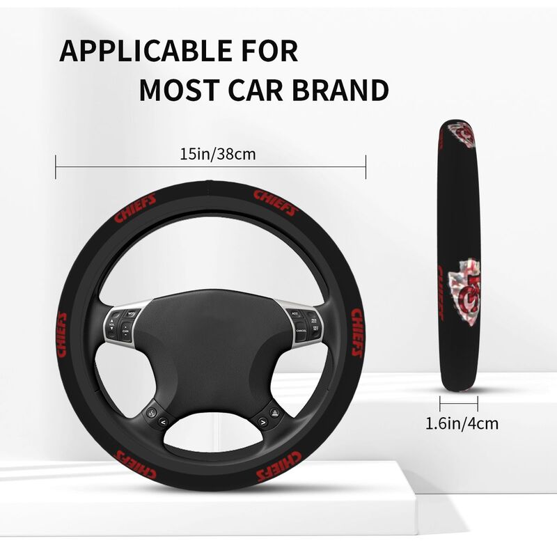 Kansas City Chiefs 1 Printed car anti-skid cover elastic steering wheel cover