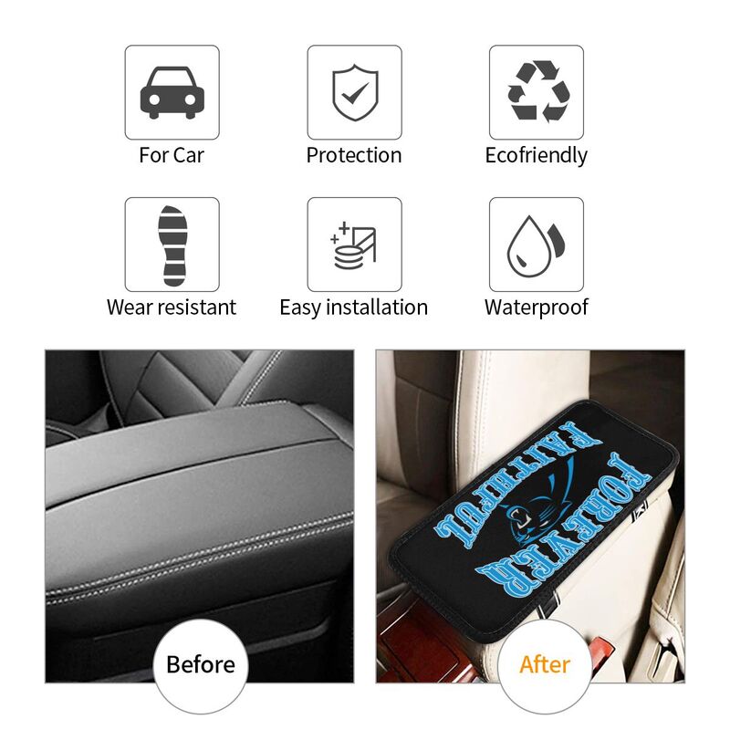 Carolina Panthers Print car armrest box cover armrest protective cover