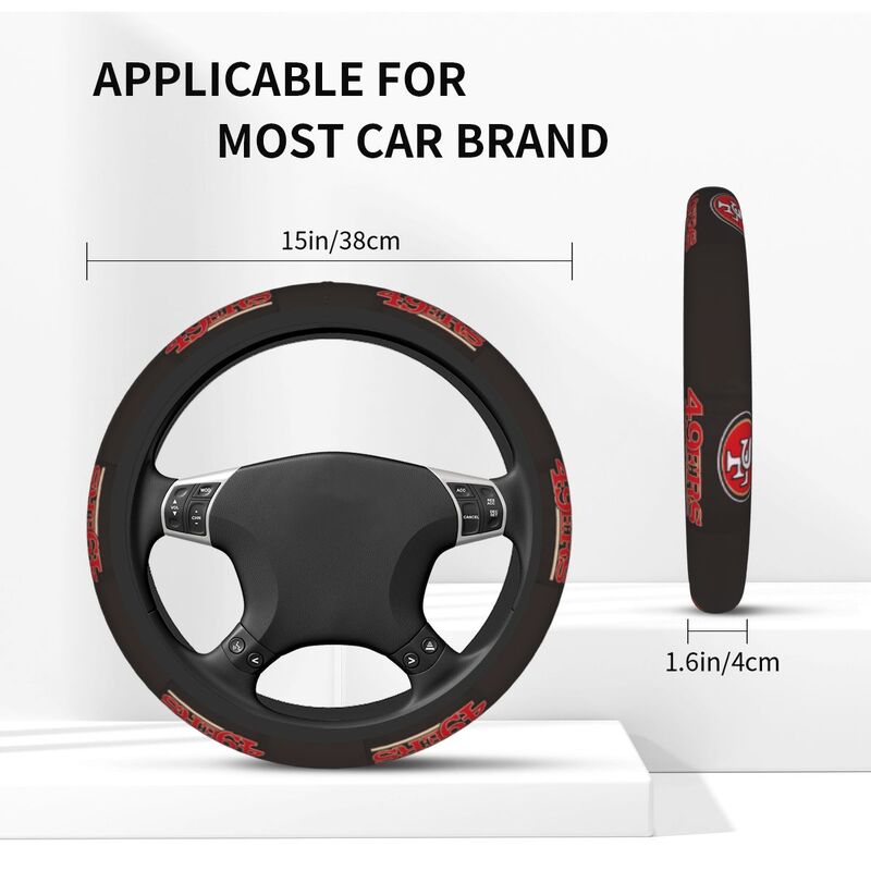 San Francisco 49ers 2 Printed breathable elastic steering wheel anti slip cover