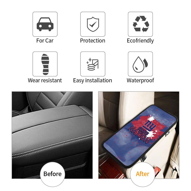 New York Giants print car center console armrest pad Car armrest box protective cover