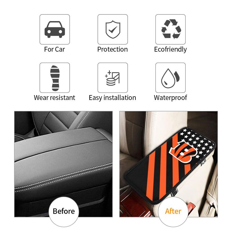 Cincinnati Bengals3 Printed car armrest box pad elbow protection pad