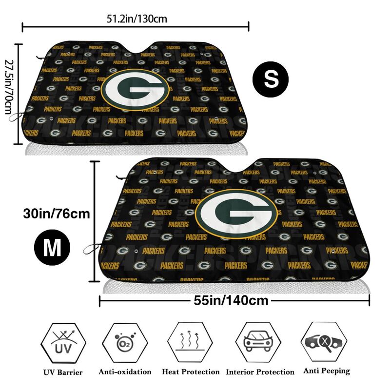 Green Bay Packers Printed is suitable for front Car windshield sunshades Car windshield sunshades