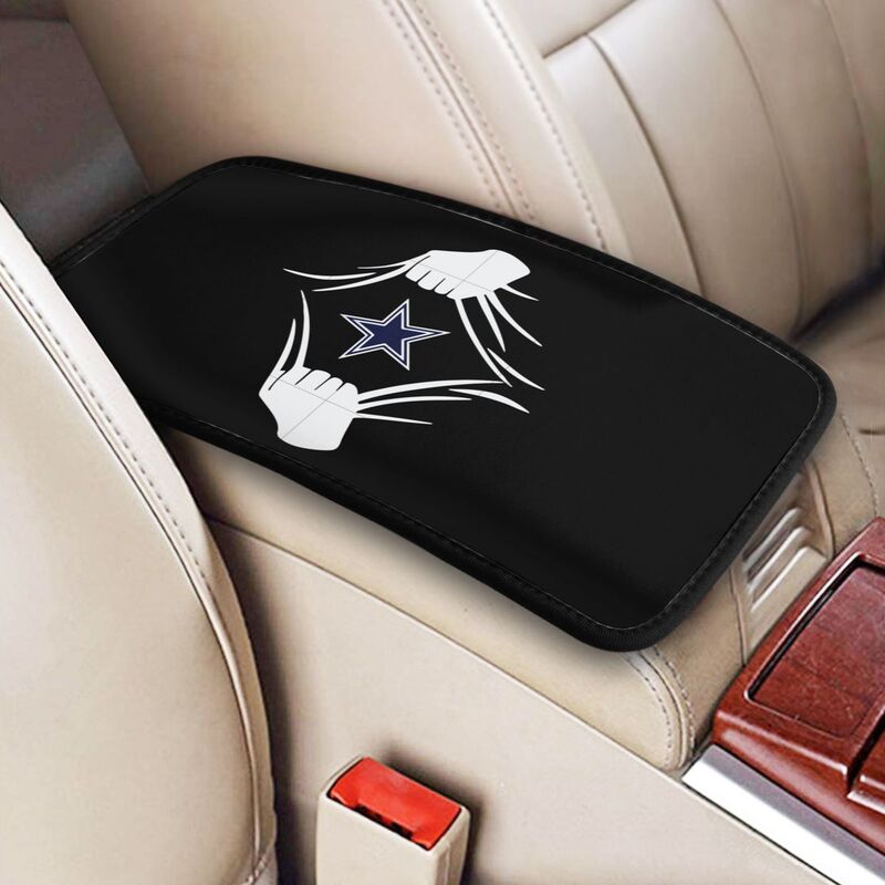 Car armrest box pad Dallas Cowboys 3 Printed central armrest box cushion protective pad