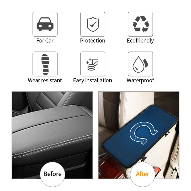 Indianapolis Colts Printed car armrest box pad elbow protection pad