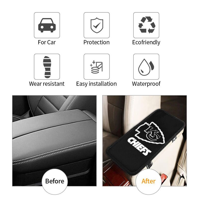 Kansas City Chiefs1 Printed car center armrest box pad anti slip pad