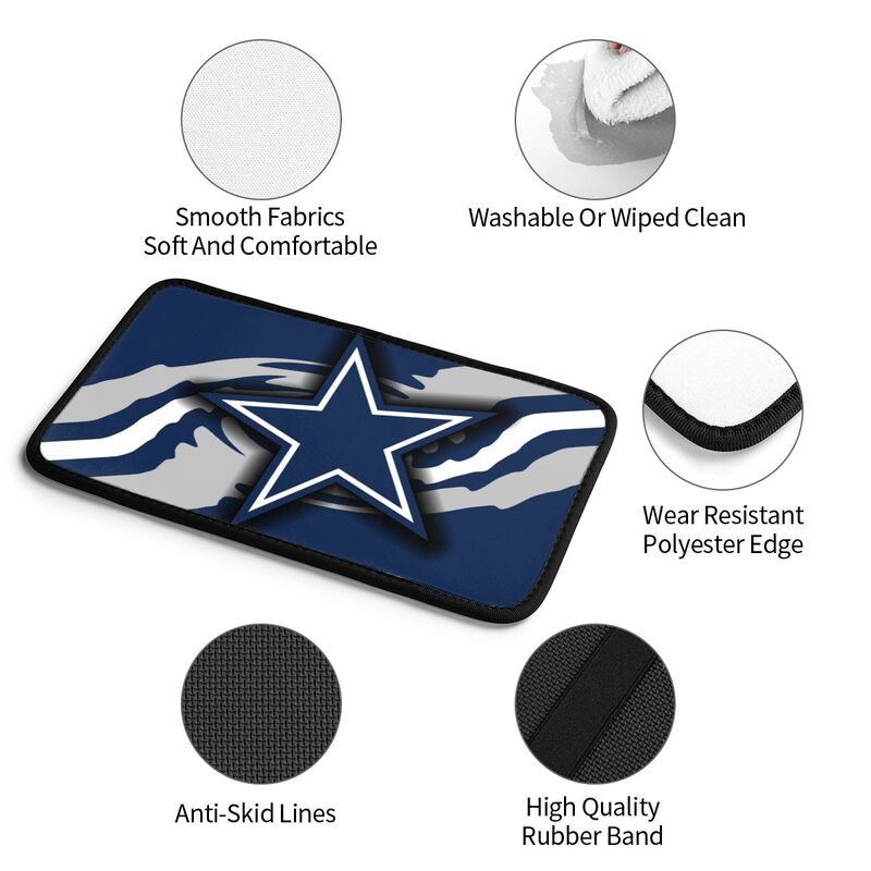 Car armrest box pad Dallas Cowboys7 Printed central armrest box pad anti slip pad