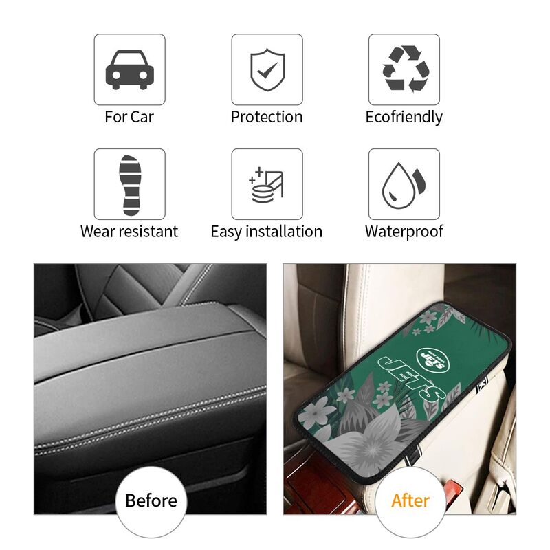 New York Jets Car armrest box protective cover car center console armrest pad