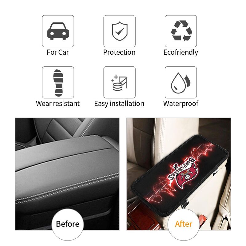 Car armrest box pad Tampa Bay Buccaneers 5 Printed center armrest box pad protective pad