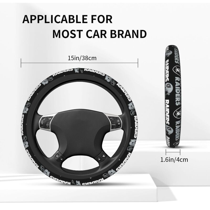 Las Vegas Raiders 1 Printed car protective cover elastic steering wheel cover
