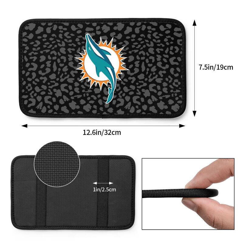 Miami Dolphins print Car handrail box cushion Personalized car armrest cover