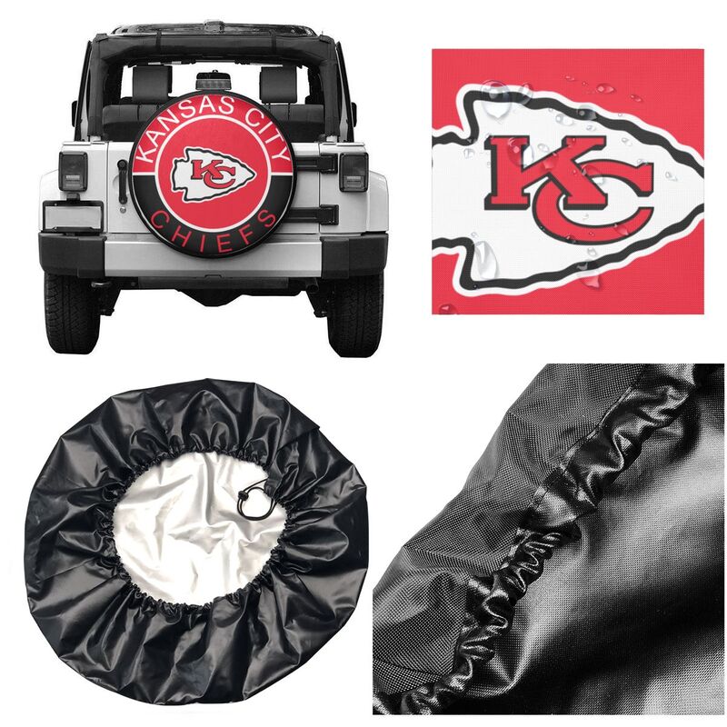 Kansas City Chiefs Printed tire protection cover car spare tire dust protection covers