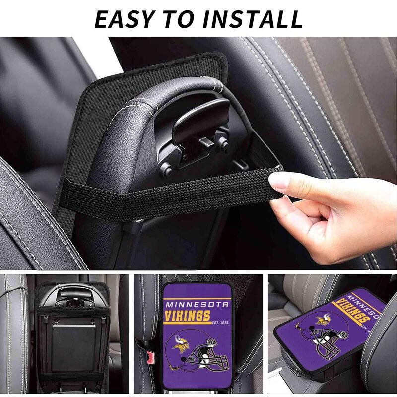 Minnesota Vikings Print car armrest box cushion armrest protective cover