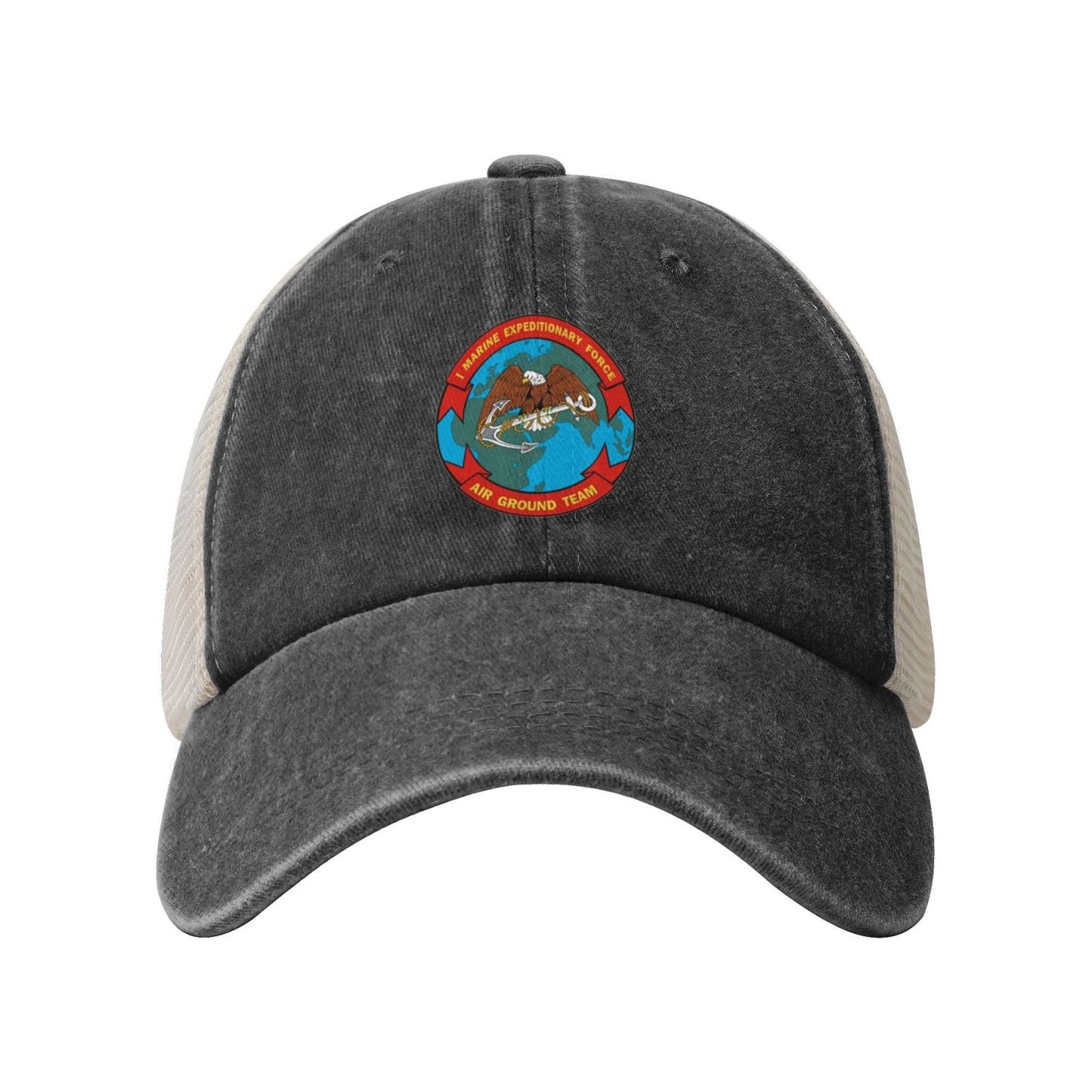 IMEF Printed unisex baseball cap adjustable grid baseball cap veteran gift