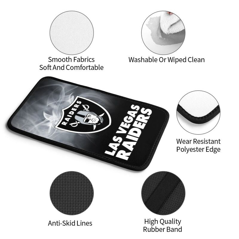 Car armrest box pad Las Vegas Raiders8 Printed central armrest box pad anti slip pad