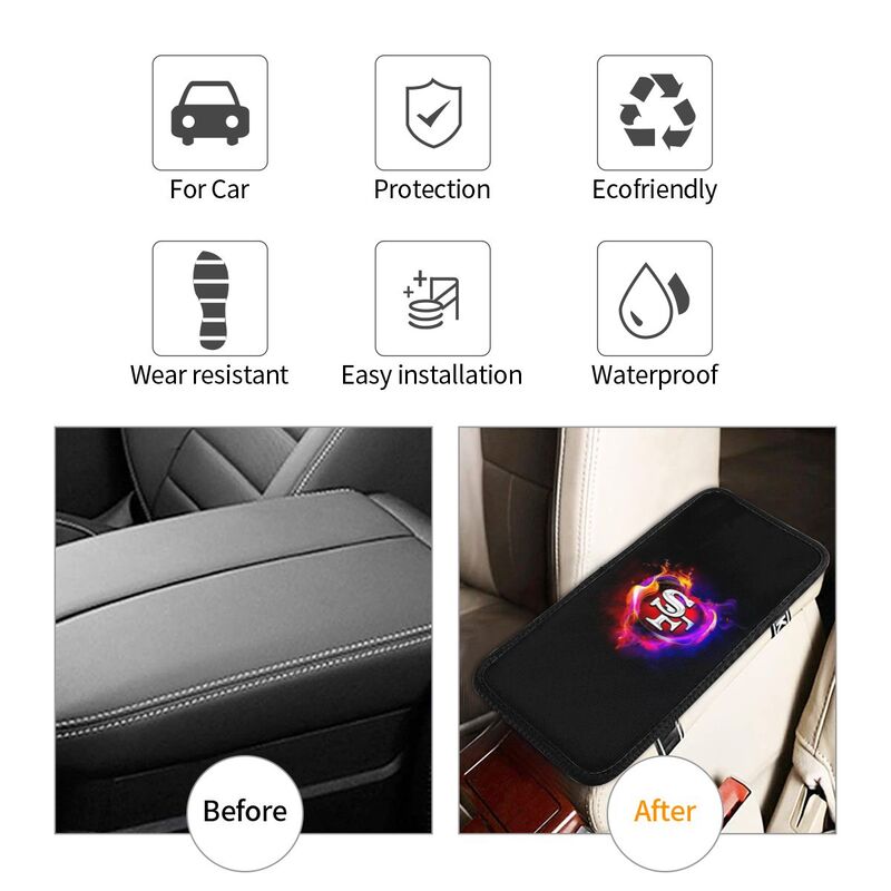 Car armrest box pad San Francisco 49ers 2 Printed central armrest box elbow pad