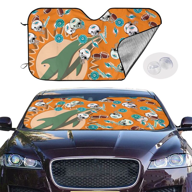 Miami Dolphins Print multiple sizes car windshield sunshade panel car windshield sunshade cover