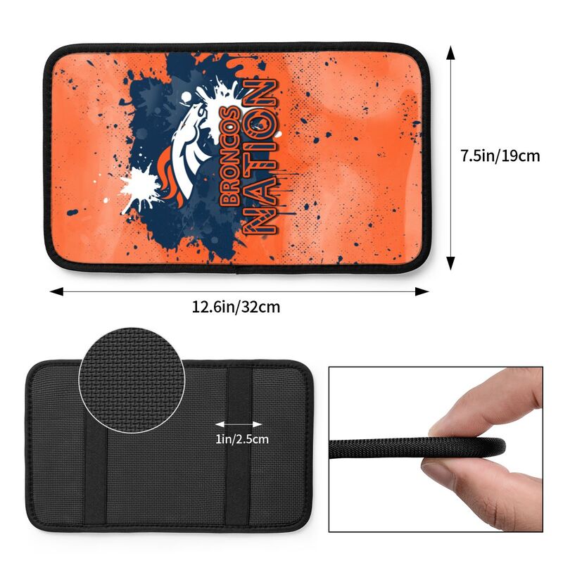 Denver Broncos print car center console armrest pad Car armrest box protective cover