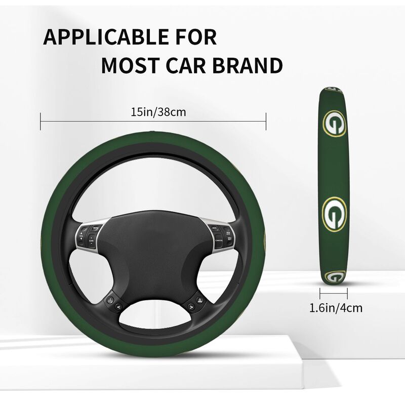 Green Bay Packers 1 Printed breathable elastic steering wheel anti slip cover
