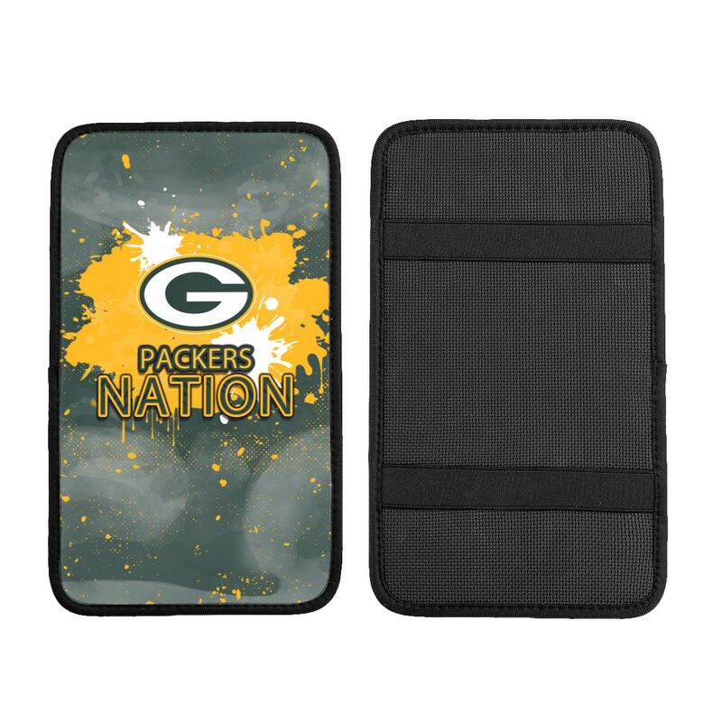 Green Bay Packers print car center console armrest pad Car armrest box protective cover