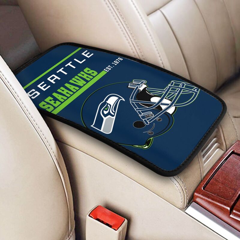 Seattle Seahawks Print car armrest box cushion armrest protective cover