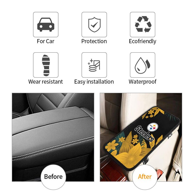 Pittsburgh Steelers Car armrest box protective cover car center console armrest pad