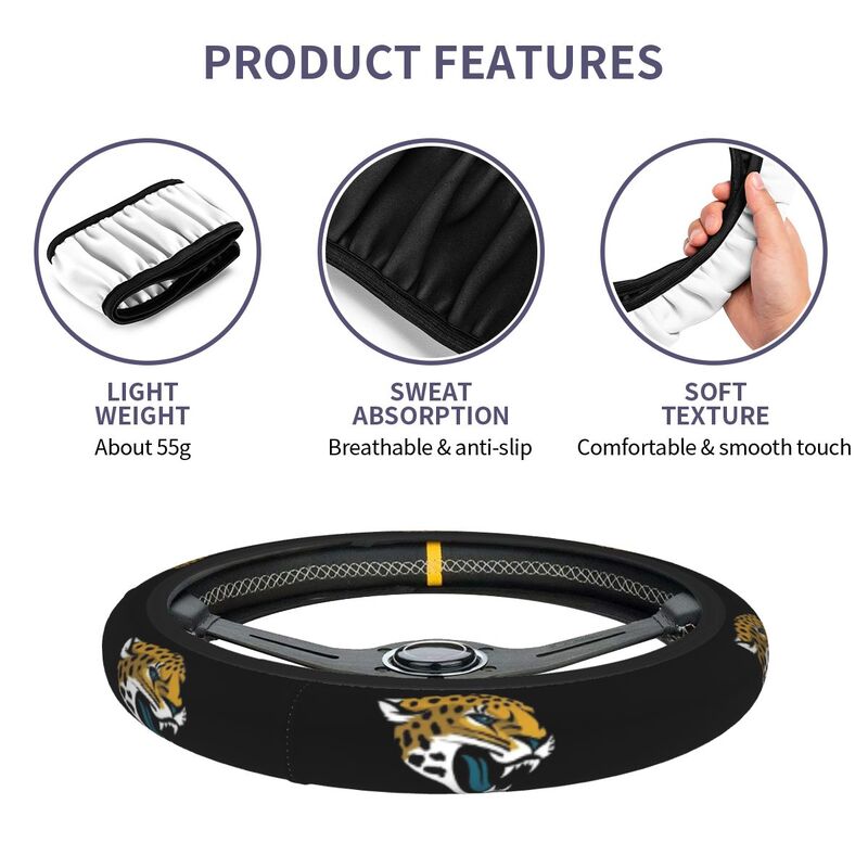 Jacksonville Jaguars Printed breathable elastic steering wheel cover anti slip cover