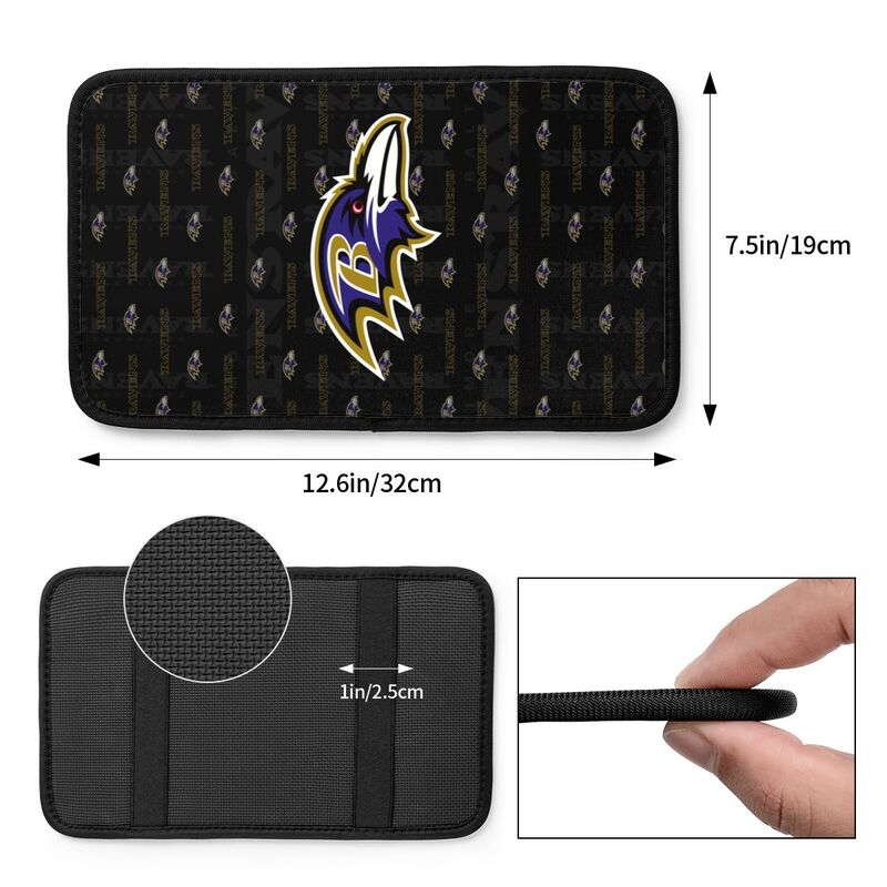 Baltimore Ravens printed Car handrail cushion Personalized car armrest cover