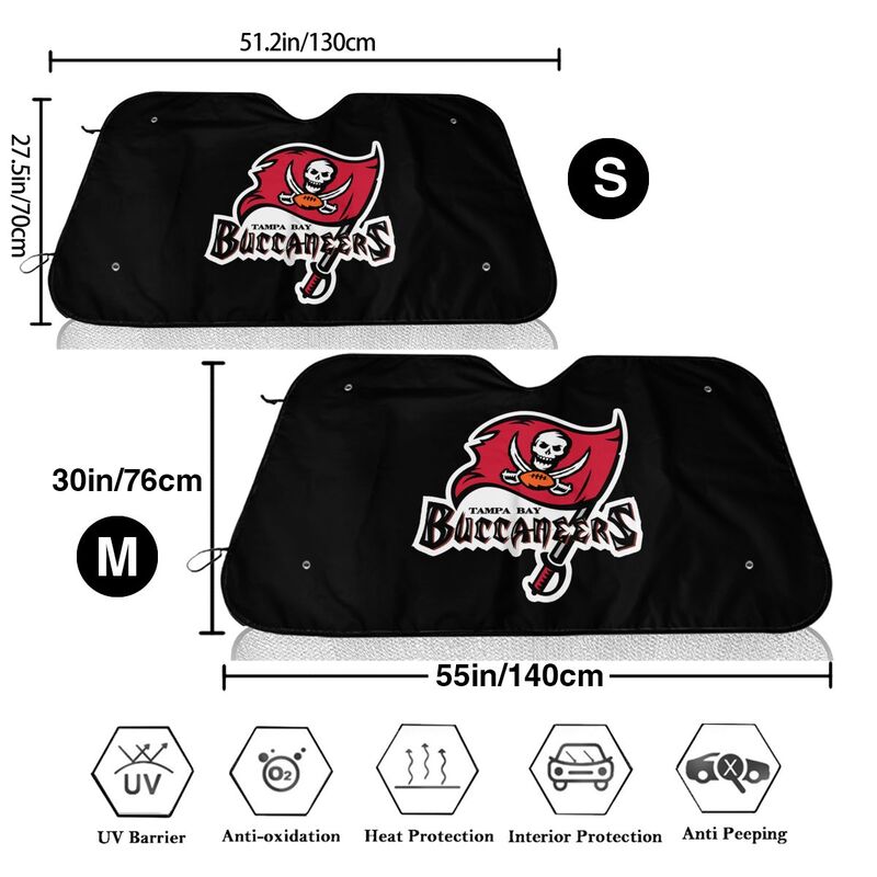 Tampa Bay Buccaneers 2 Printing Car windshield sunshades is suitable front windshield sunshades