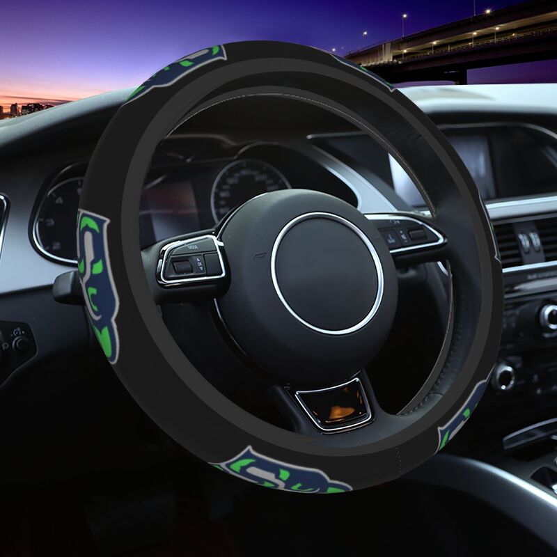 Seattle Seahawks 3 Printed car anti-skid cover elastic steering wheel cover