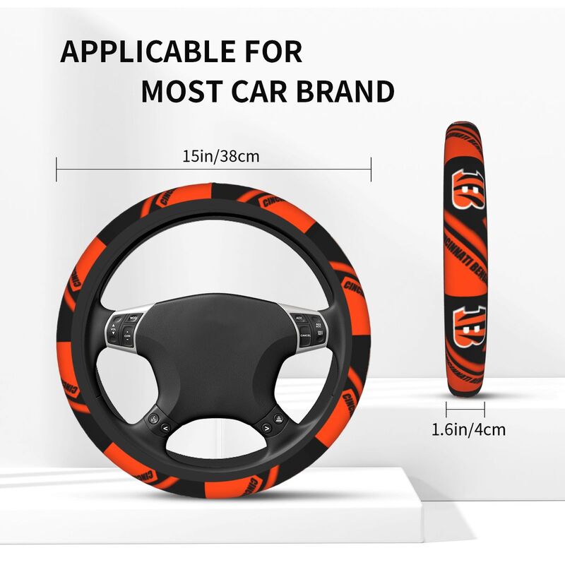 Cincinnati Bengals 1 Printed car protective cover elastic steering wheel cover