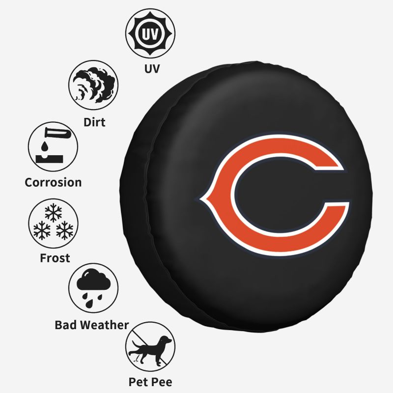 Chicago Bears2 Car tire protection cover spare tire waterproof and dustproof cover