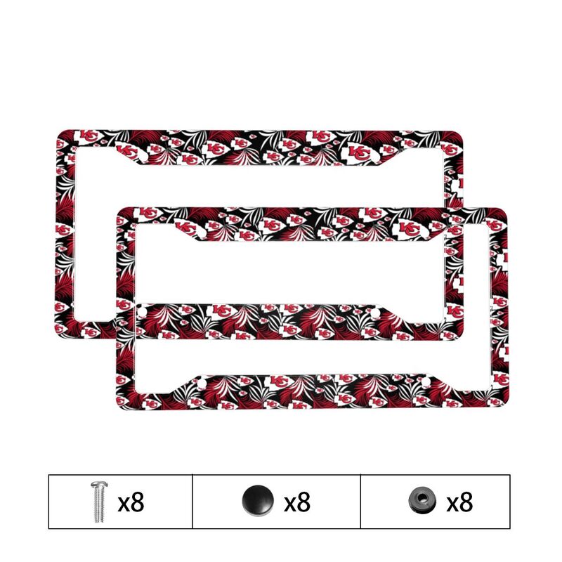 Kansas City Chiefs Print Car license plate frame four hole license plate holder (one pair)