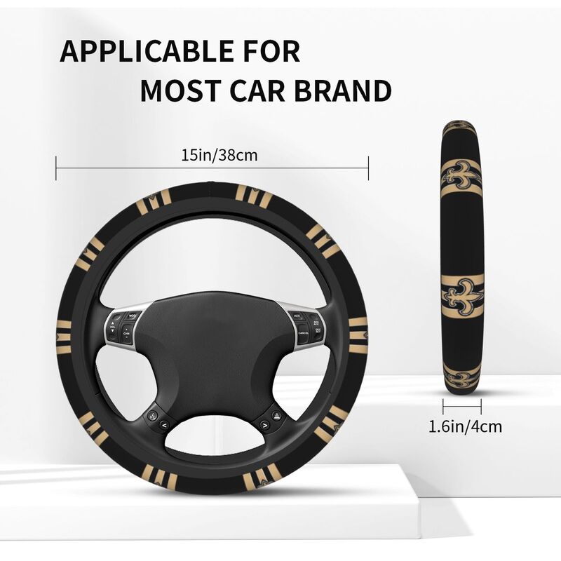 New Orleans Saints 2 Printed breathable elastic steering wheel cover