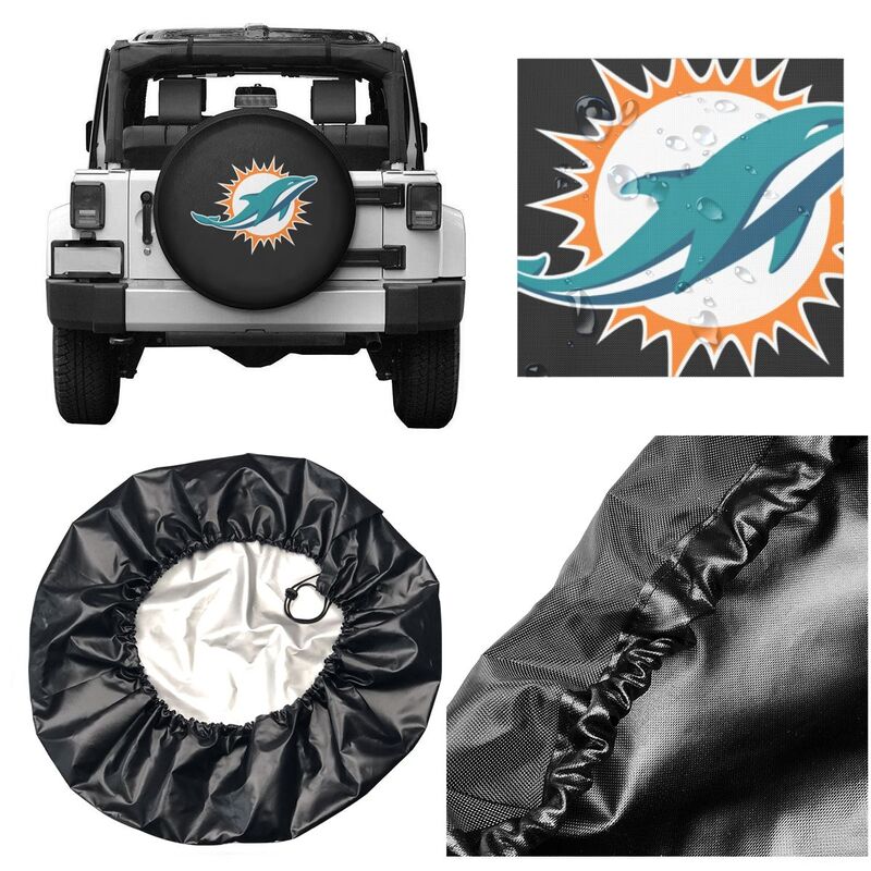 Miami Dolphins 2 Print tire protection covers car sunscreen tire protection covers