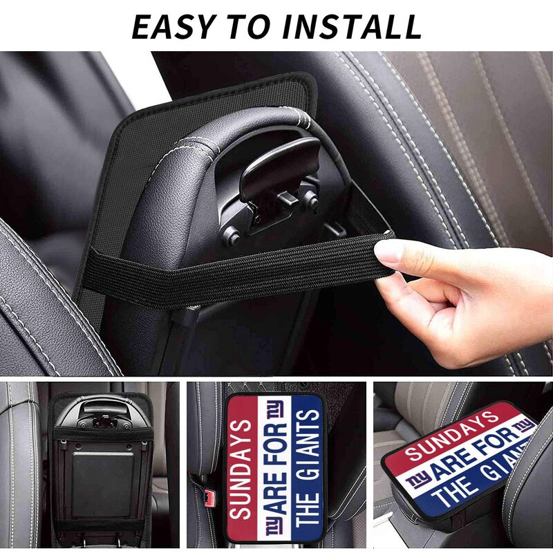 New York Giants Personalized printed car armrest cover Car handrail box cushion