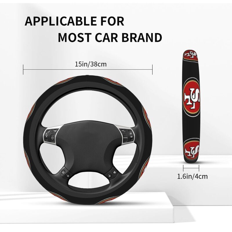 San Francisco 49ers Printed car protective cover elastic steering wheel cover