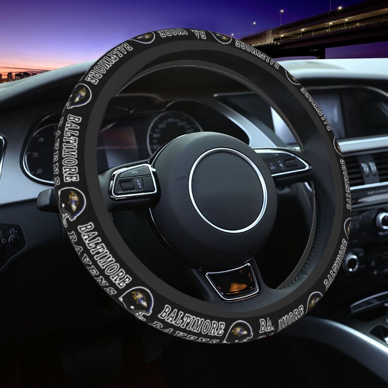 Baltimore Ravens Printed car protective cover elastic steering wheel cover