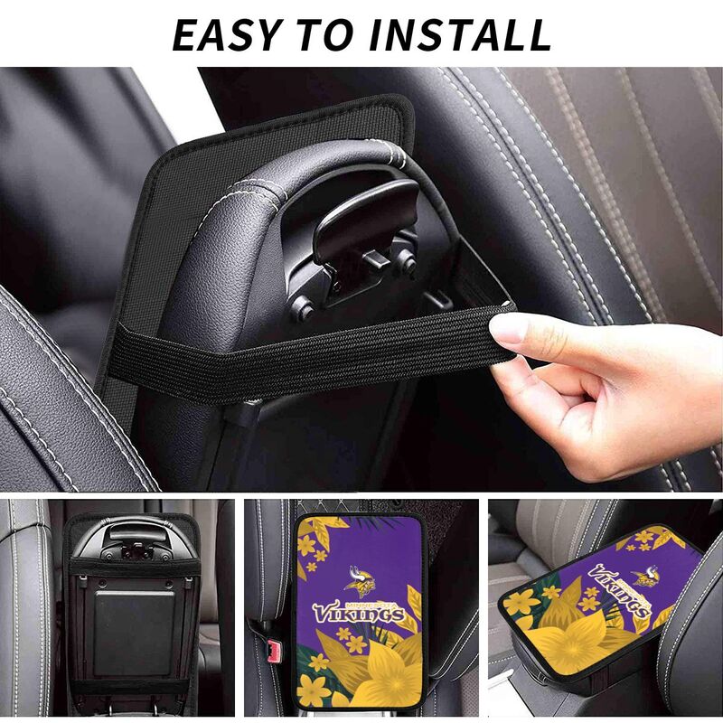 Minnesota Vikings Car armrest box protective cover car center console armrest pad